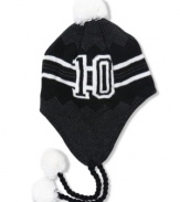 Stay warm in sporty style with this American Rag varsity beanie.