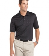 With a smooth hand and subtle pattern, this polo from Greg Norman for Tasso Elba is always a winner.