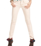 Add a bit of gloss to your look! American Rag's five-pocket jeans sport skinny leg design and a slick, sateen finish.