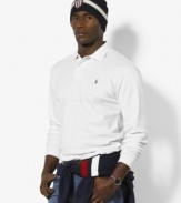 Classic-fitting long-sleeved polo shirt, cut for a comfortable fit in smooth, soft cotton interlock.