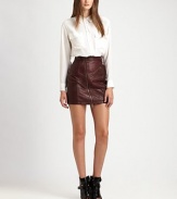 Achieve that city-ready look in a pencil skirt of burnished leather, roughened by edgy asymmetrical zippers and an ultra-short silhouette. Asymmetrical front zipperZippered slash pocketFully linedAbout 17 longLeatherDry clean with leather specialistImportedModel shown is 5'9½ (176cm) wearing US size 4.