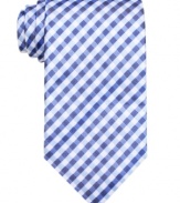 Add a little country style to the corner office. This gingham tie from Geoffrey Beene is a breath of fresh air.