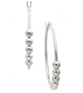 A must-have piece for every girl's collection. Giani Bernini's delicate hoop earrings feature a unique, 5-bead design in sterling silver. Approximate diameter: 30 mm.