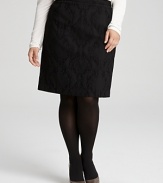 An exotic jacquard snake pattern reinvents this timeless Tahari Woman pencil skirt for a new take on workday chic.