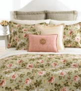 A romantic scrollwork print adorns Lauren Ralph Lauren's elegant Yorkshire Rose bedskirt, evoking the tranquility of the English countryside. Woven of pure cotton. (Clearance)