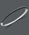 Add flashy style in bold color. This smooth, sterling silver Victoria Townsend bangle features sparkling round-cut black diamond (1/4 ct. t.w.). Approximate diameter: 2-1/2 inches.