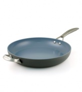 Where cookware is always greener! Your eco-friendly go-to for healthier meals, this versatile fry pan utilizes a heavy aluminum base and natural Thermolon nonstick technology for beautifully and evenly browned food. Made from up-cycled materials for a healthier, earth conscious approach to feeding the ones you love. Lifetime warranty.