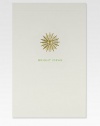 This tablet cover is stamped with a sun motif, hand-engraved in gold metallic ink, along with the text Bright Ideas in green.50 sheetsAbout 4.25 X 6.5Hand-engravedMade in USA