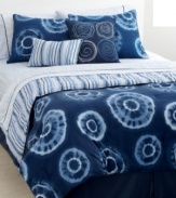 Into the blue. Featuring a modern print in a cool, light blue hue, this smooth microfiber sheet set accents the Shawn comforter set with trend-setting style. (Clearance)