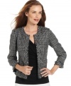 Inspired by classic suiting, Ellen Tracy's nubby tweed blazer is a wardrobe essential for work or play.