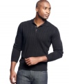 Basic still looks put-together with this versatile polo sweater from Geoffrey Beene.