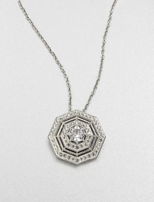 EXCLUSIVELY AT SAKS.COM. A brilliant piece in a geometric design with vintage appeal on a link chain. CrystalsCubic zirconiaRhodium-plated brassLength, about 16 to 18 adjustablePendant size, about .75Lobster clasp closureImported 