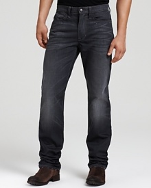 Subtle whiskering and a gray wash modern lend edge to these Joe's Jeans jeans, with slightly tapered straight legs.