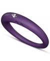 Stackable style with a hint of sparkle! DUEPUNTI's unique ring is crafted from lilac-colored silicone with a round-cut diamond accent. Set in sterling silver. Ring Size Small (4-6), Medium (6-1/2-8) and Large (8-1/2-10)