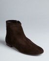 The model of mod style, these retro-chic Delman booties are highlighted by an abbreviated, trim silhouette.