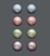 Give your little girl a rainbow of pearls to choose from. This four pair earring set from Fresh by Honora features cultured freshwater pearls (5-1/2-6 mm) in pale blue, pink, green, and lavender. Post earrings crafted in sterling silver. Approximate diameter: 1/4 inch.