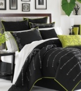 Just a hint of color. Luxe texture takes center stage in this Ava comforter set from Steve Madden, featuring expansive ruching details and intricate embroidery for an all-around dramatic effect. Flat piping trim adds a burst of colorful allure.