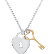 The key to a kiss. Give her this special heart locket and key pendant from Giani Bernini and she'll be forever yours. Crafted in sterling silver and 24k gold over sterling silver. Approximate length: 18 inches. Approximate drop: 1/2 inch.