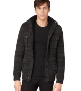 Modernize your layered look with this cardigan sweater from Calvin Klein Jeans.