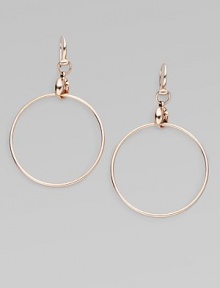 From the Marina Chain Collection. Prominent but delicate drop hoops in lustrous gold. 18k pink gold Drop, about 2¼ Diameter, about 1½ Ear wire Made in Italy 