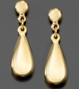 Simple elegance that's always stunning. These teardrop earrings are crafted in 14k gold. Approximate drop: 1 inch.