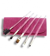 This unique feature-focused collection includes all the brushes you need to create the perfect eye look for any mood. Each of Trish's eye-enhancing tools is precision-shaped to effortlessly create your perfectly defined and shaded eye from natural to smoky. Housed in Trish's deluxe suede brush roll with room for additional brushes, this long-handled set includes Brush Cream Blender, Brush Tapered Blending, Brush Precise Eye Lining, Brush Soft Smudge, Lash Comb & Brow Definer. 