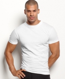 The humble undershirt has come into its own: The cotton crew-neck T-shirt with body-conscious fit from 2(x)ist.