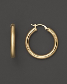 Simply chic, these 14K. yellow gold hoops are timeless classics.