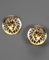 You'll love these unique AK Anne Klein earrings that shine in bright goldtone mixed metal with a subtle jungle theme.