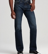 Hoyle Jackson's faded and distressed denim sports a slim cut for a thoroughly modern appeal.