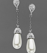 Sweet elegance. These polished crystal drop earrings by Kaleidoscope reflect when they catch the light. Crafted in sterling silver with Swarovski Elements. Approximate drop: 1-1/2 inches.