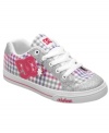 Step by step. Plaid-patterned sneakers from DC Shoes will show that she's developing a style all her own.