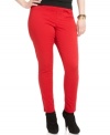 Score one of the season's blazing hot looks with American Rag's plus size jeggings, flaunting a red wash!