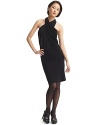 A multitude of unique styling options lends this Donna Karan New York black jersey dress chic versatility. It's the perfect investment piece for your evening wardrobe.