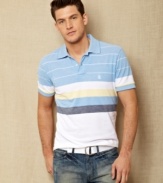 Get horizontal with this striped polo shirt from Nautica.