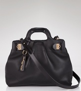 Iconic style is simple with Salvatore Ferragamo's perfectly shaped satchel in soft, luxe leather.