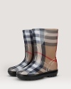 She'll make a splash in these signature check rain boots from Burberry.