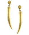 Fiercely fashionable. Vince Camuto's Jungle Fever earrings feature gold-plated mixed metal horns that dangle from a nail head stud. Approximate drop: 2 inches.