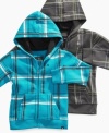 This stylish boys plaid hoodie from Hurley combines a classic print with modern style for a truly cool look.