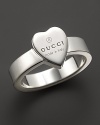 From the Trademark collection, a beautiful engraved ring, cast in sterling silver. Designed by Gucci.