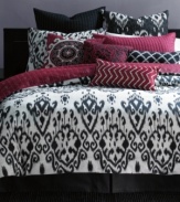 Captivating at a glance, this INC International Concepts Ikat coverlet adds an extra layer of comfort and modern style to your bedding ensemble. An extra-soft quilted texture is adorned with intricate stitching.