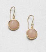 From the Lollipop Collection. The warm glow of faceted peach moonstone is rich and elegant set in 18k gold.Peach moonstone18k yellow goldDiameter, about .9Ear wireImported