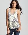 Multidirectional stripes imbue this Hurley tank with fresh flair.