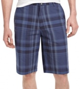 Prep yourself for the warm weather with these plaid shorts from Calvin Klein.