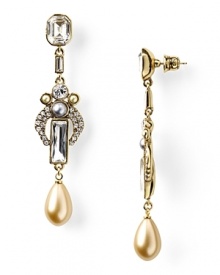 Feminine with a vintage feel, ABS by Allen Schwartz' drop earrings are heavy on sparkle. The deco-chic baubles make an alluring statement with both sleek frocks and glamourous gowns.