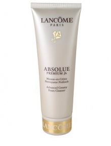 Absolue Advanced Creamy Foam Cleanser is specifically designed for mature skin to transform cleansing and make-up removal into a divinely pleasurable experience. Its soap-free formula is enriched with ultra-efficient cleansing agents chosen for their gentleness in purifying skin of makeup and impurities that can lead to dulling of the complexion. The replenishing Bio-Network of Wild Yam, Soy, Sea Algae and Barley helps restore elasticity and radiance and helps prevent skin from drying out.