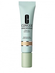 Medicated concealer helps clear and prevent blemishes. Gentle, soothing formula provides natural-looking coverage as blemishes heal. In three skin tone shades to wear alone, under makeup or for touch-ups. Plus, a green tint to visually correct redness. Oil free. 