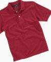 He can build a better basic look with the help of these solid polo shirts from Nautica.