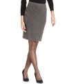 T Tahari's skirt features a pencil silhouette and herringbone pattern for classic style.