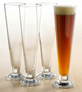 These classic beer glasses take their name from Pilsen, a Czechoslovakian town that has been famous for it pale golden beer for centuries. Each has a tall, tapered shape with superb clarity to show off your favorite ale.The Cellar Krosno Premium glassware elevates your table with chic simplicity. 18-oz. capacity.